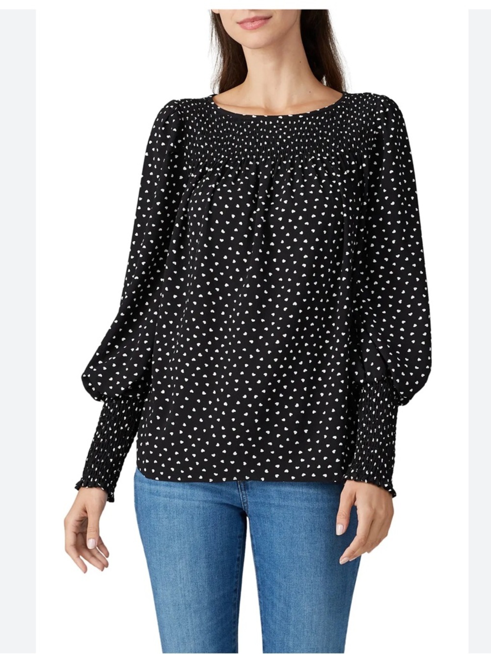 Kate Spade Smoked Heart Blouse